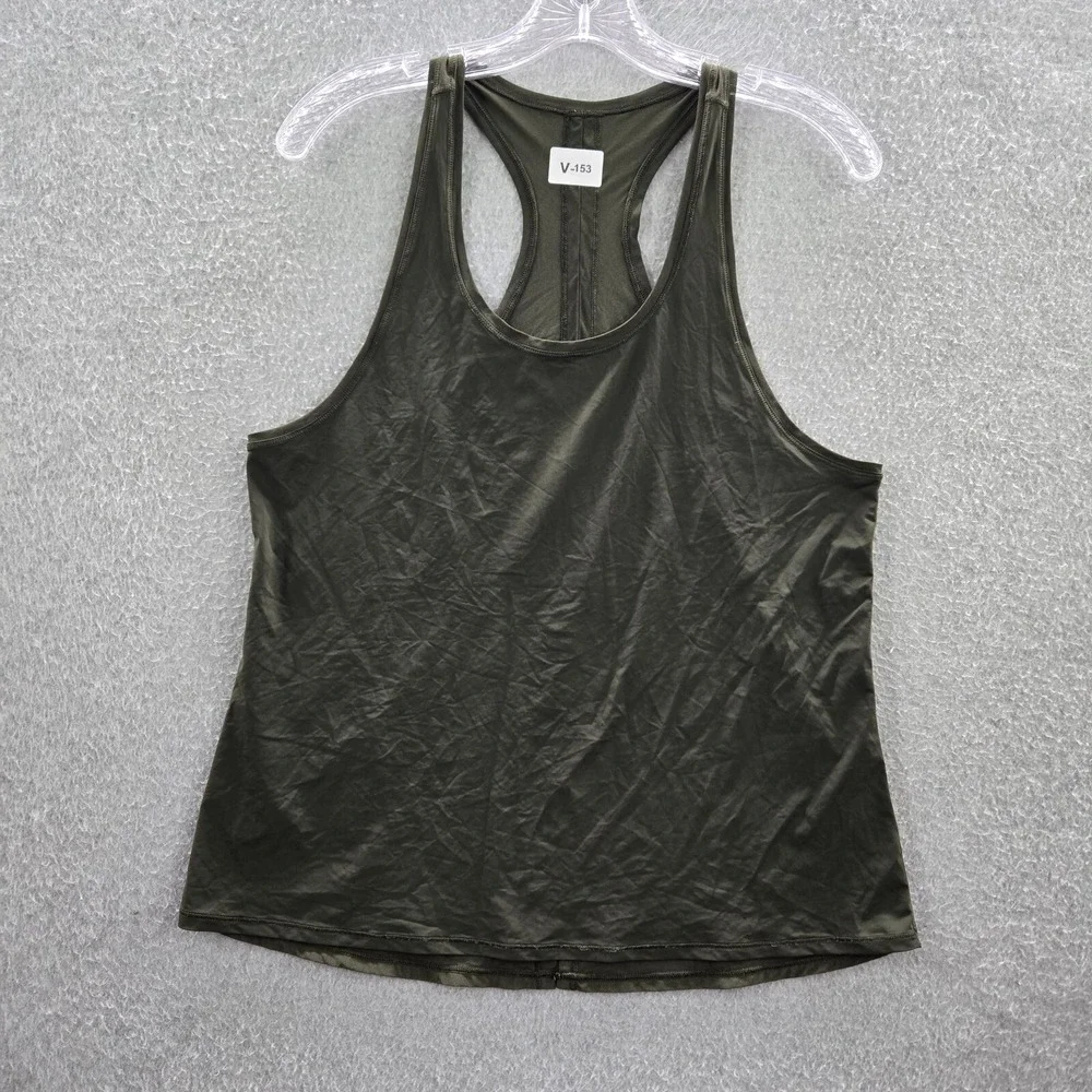 Lululemon‎ Women Activewear Tank Top 10 Green Racerback Sleeveless Scoop Neck